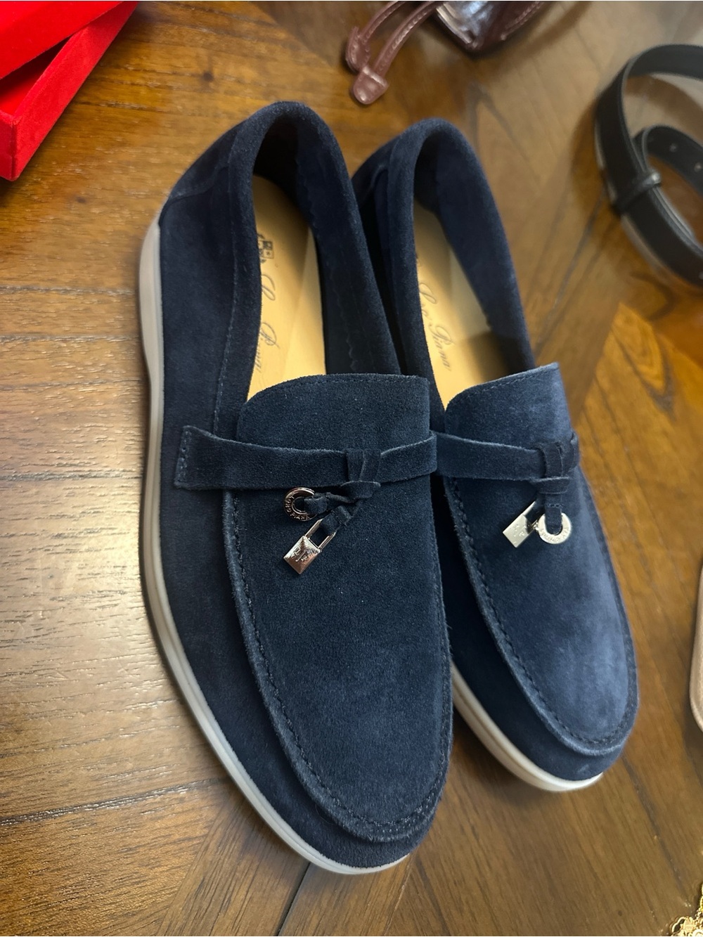 Women Navy Suede Tassel Loafers - Classic Casual